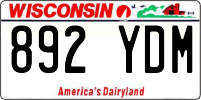 WI license plate 892YDM