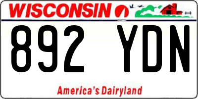 WI license plate 892YDN