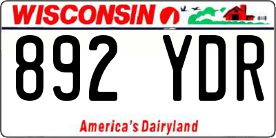 WI license plate 892YDR
