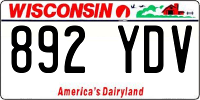 WI license plate 892YDV