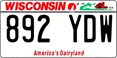 WI license plate 892YDW