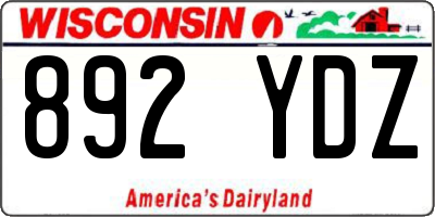 WI license plate 892YDZ