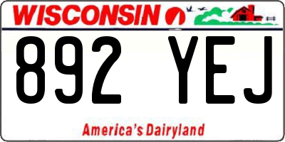 WI license plate 892YEJ