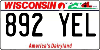 WI license plate 892YEL