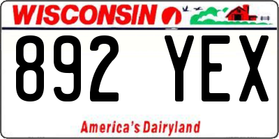 WI license plate 892YEX