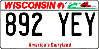 WI license plate 892YEY