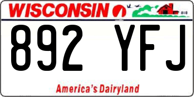 WI license plate 892YFJ