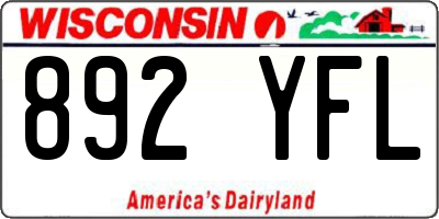 WI license plate 892YFL