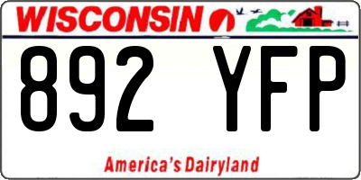 WI license plate 892YFP