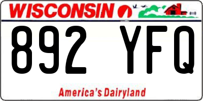 WI license plate 892YFQ