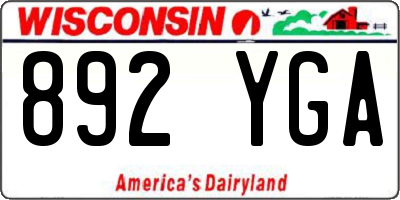 WI license plate 892YGA