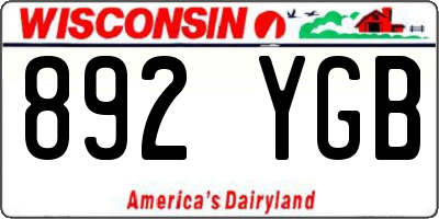WI license plate 892YGB