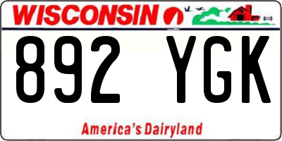 WI license plate 892YGK