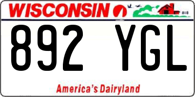 WI license plate 892YGL