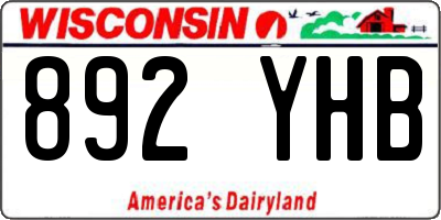 WI license plate 892YHB