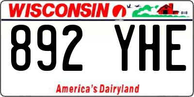 WI license plate 892YHE