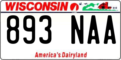 WI license plate 893NAA