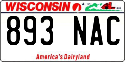 WI license plate 893NAC