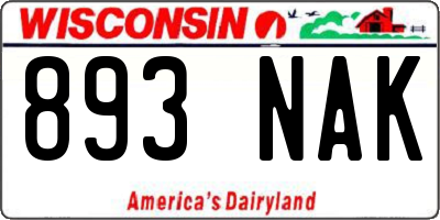 WI license plate 893NAK