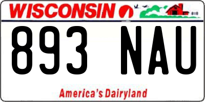 WI license plate 893NAU