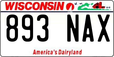 WI license plate 893NAX