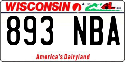 WI license plate 893NBA