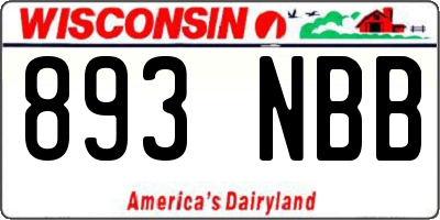 WI license plate 893NBB
