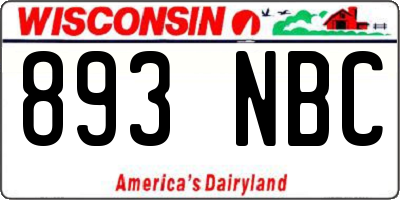 WI license plate 893NBC