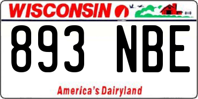 WI license plate 893NBE