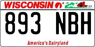 WI license plate 893NBH
