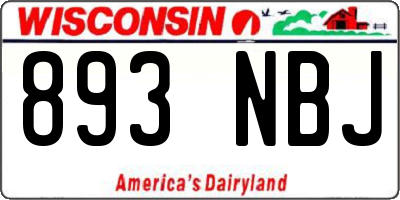 WI license plate 893NBJ