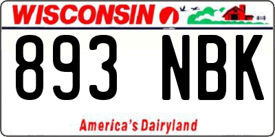 WI license plate 893NBK