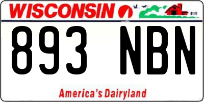 WI license plate 893NBN