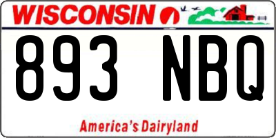 WI license plate 893NBQ