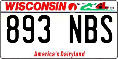 WI license plate 893NBS