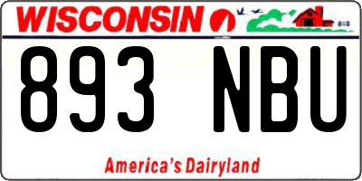 WI license plate 893NBU