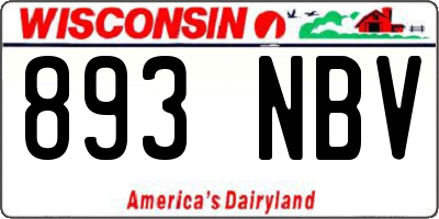 WI license plate 893NBV