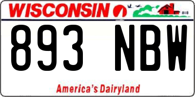 WI license plate 893NBW