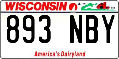 WI license plate 893NBY