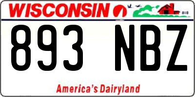 WI license plate 893NBZ