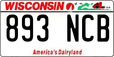 WI license plate 893NCB