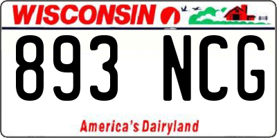 WI license plate 893NCG