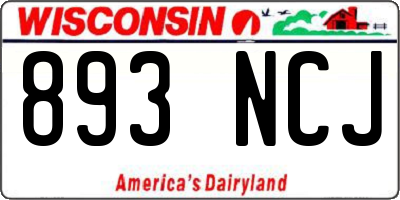 WI license plate 893NCJ