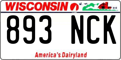 WI license plate 893NCK