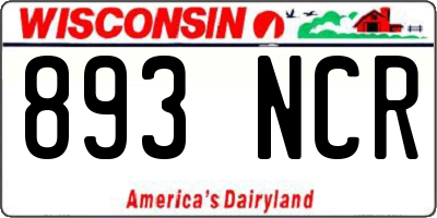 WI license plate 893NCR