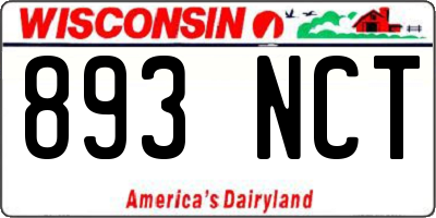 WI license plate 893NCT