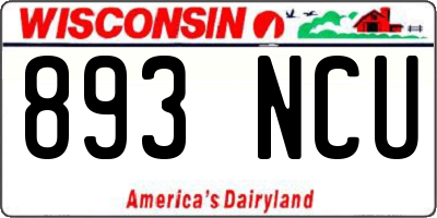 WI license plate 893NCU