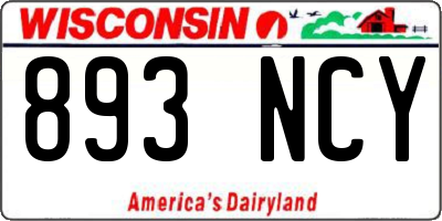 WI license plate 893NCY