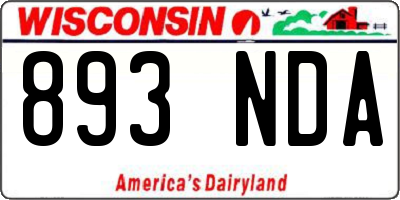 WI license plate 893NDA