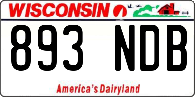 WI license plate 893NDB